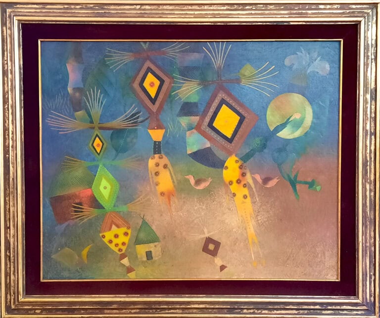 Obra "Ojos de Dios" de Leonel Maciel, representada por Aura Galerías