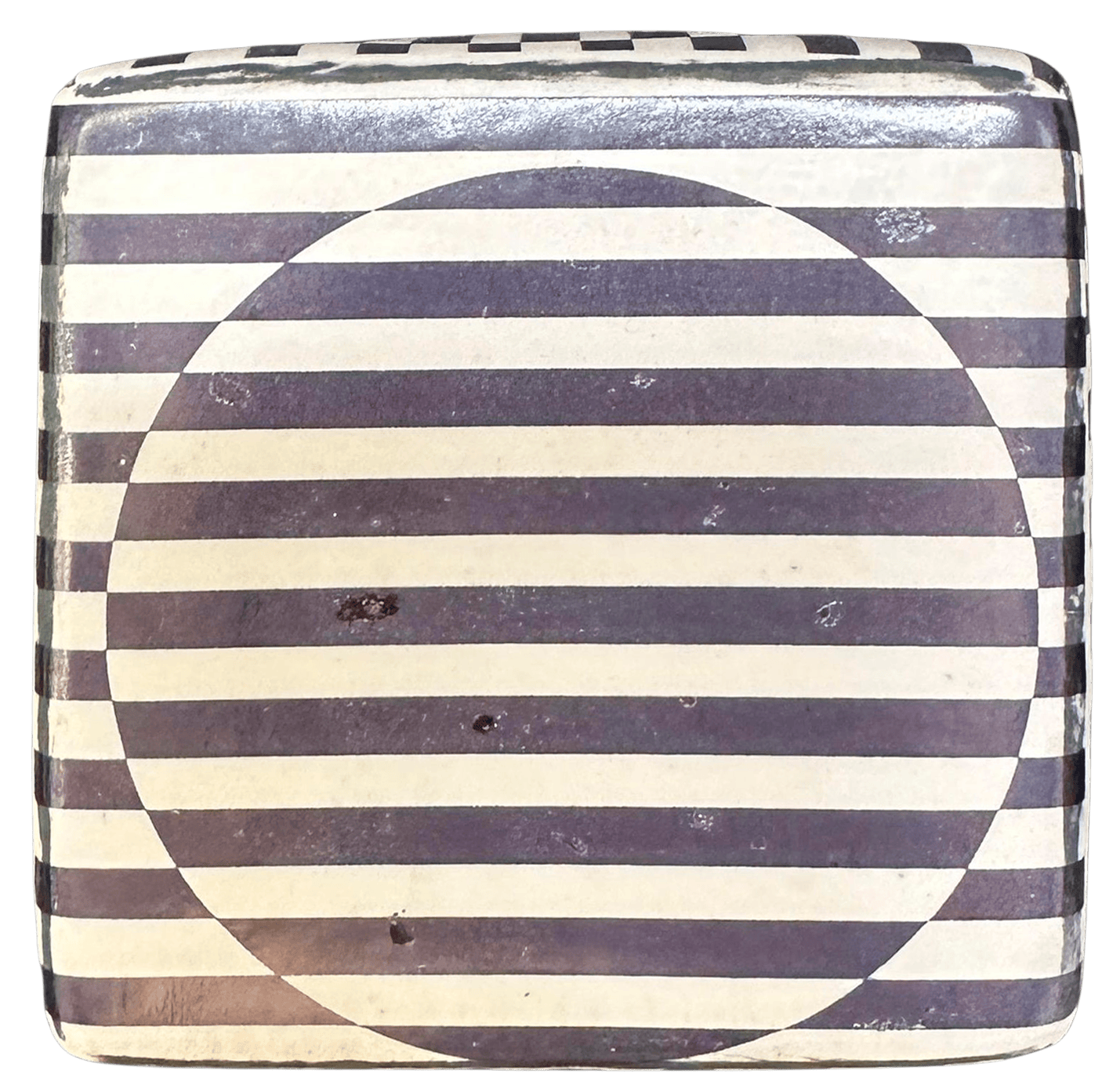 Obra "Cube with black lines and circles" de Kaiser Suidan, representada por Aura Galerías