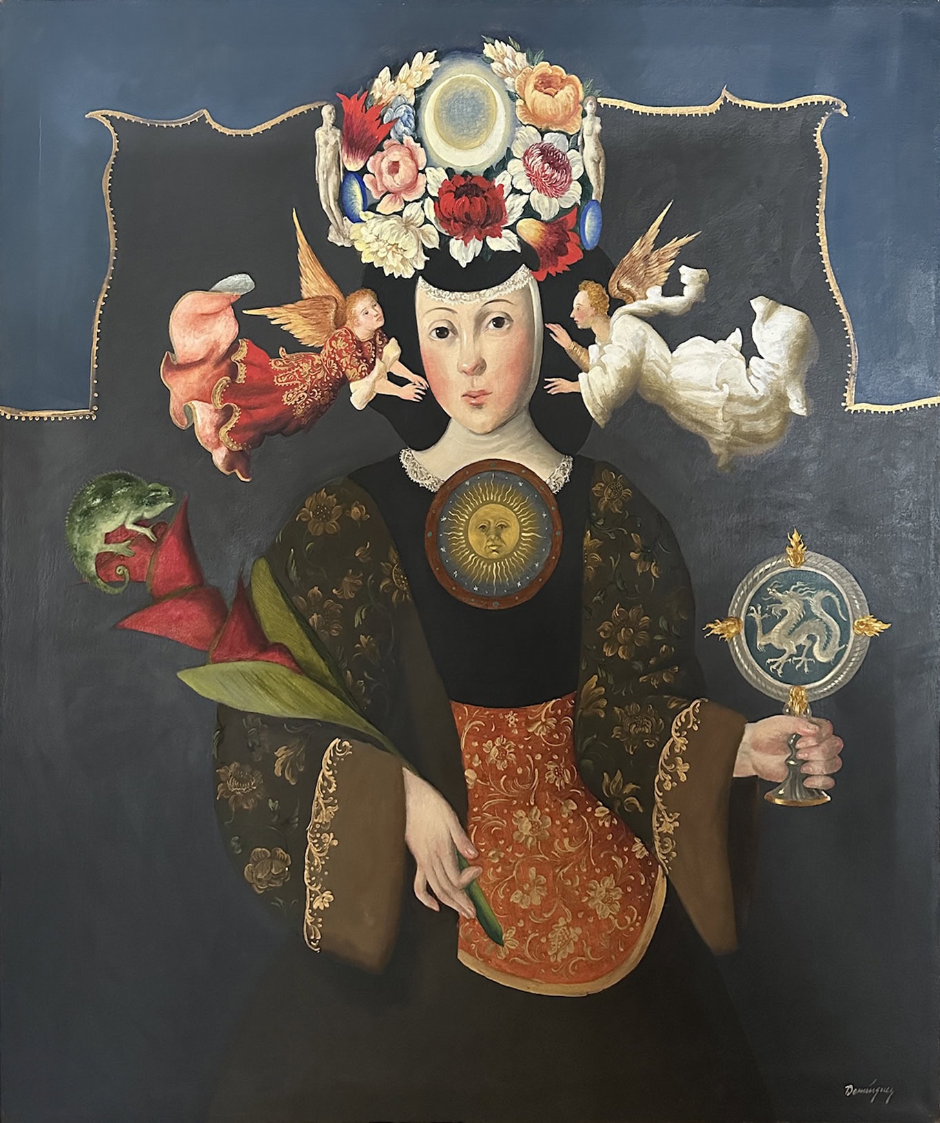 Obra "Monja Coronada" de Benjamin Dominguez, representada por Aura Galerías