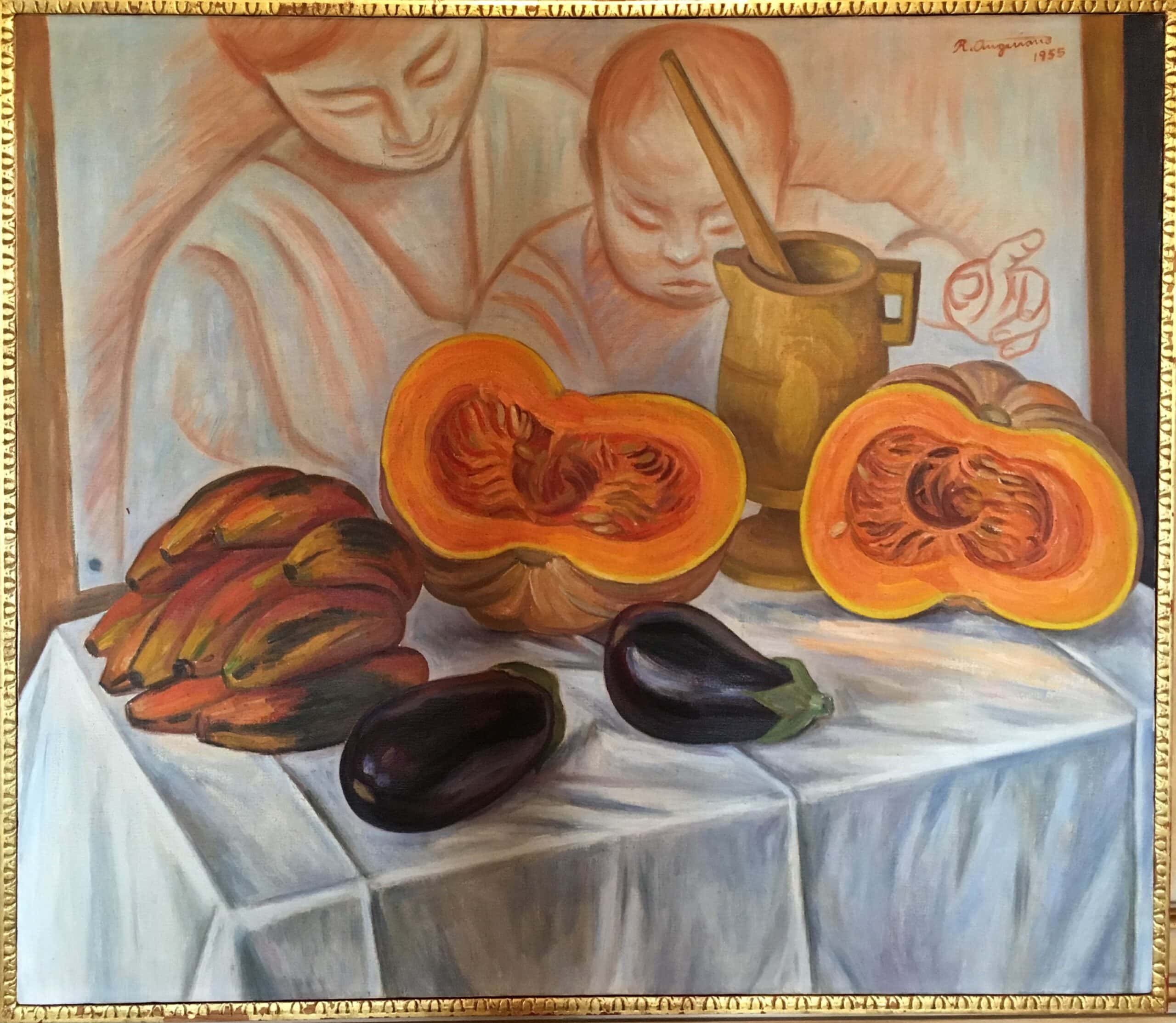 Obra "Naturaleza Muerta" de Raul Anguiano, representada por Aura Galerías