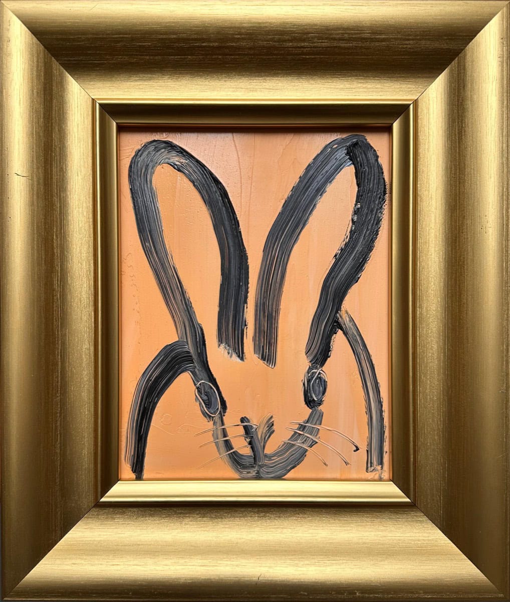 Mark, oil on wood painting by Hunt Slonem, 10 x 8 in, 2026, in antique frame — Aura Galerías