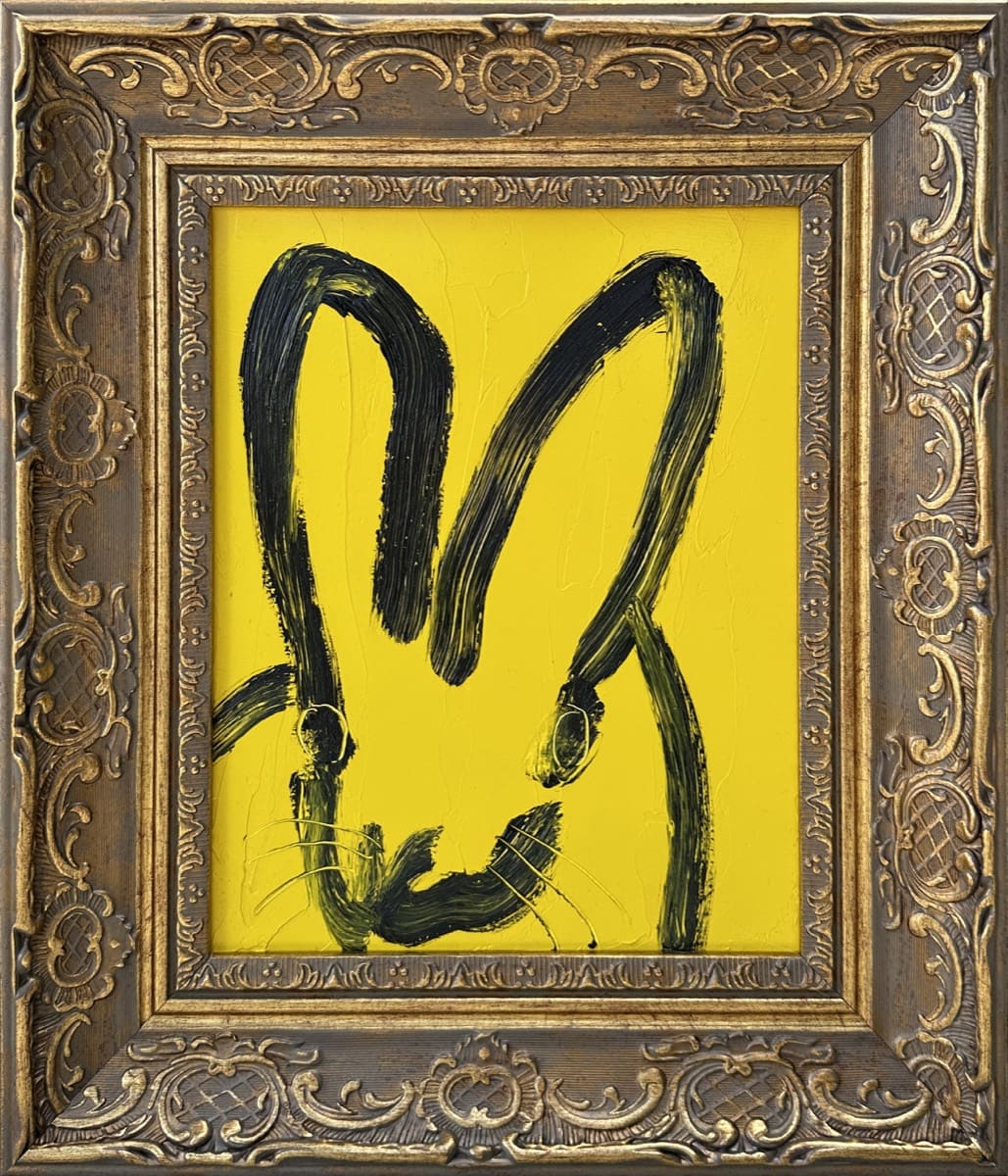 Noon, oil on wood painting by Hunt Slonem, 10 x 8 in, 2024, in antique frame — Aura Galerías