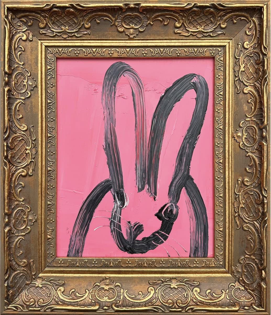 Ofalia, oil on wood painting by Hunt Slonem, 10 x 8 in, 2026, in antique frame — Aura Galerías