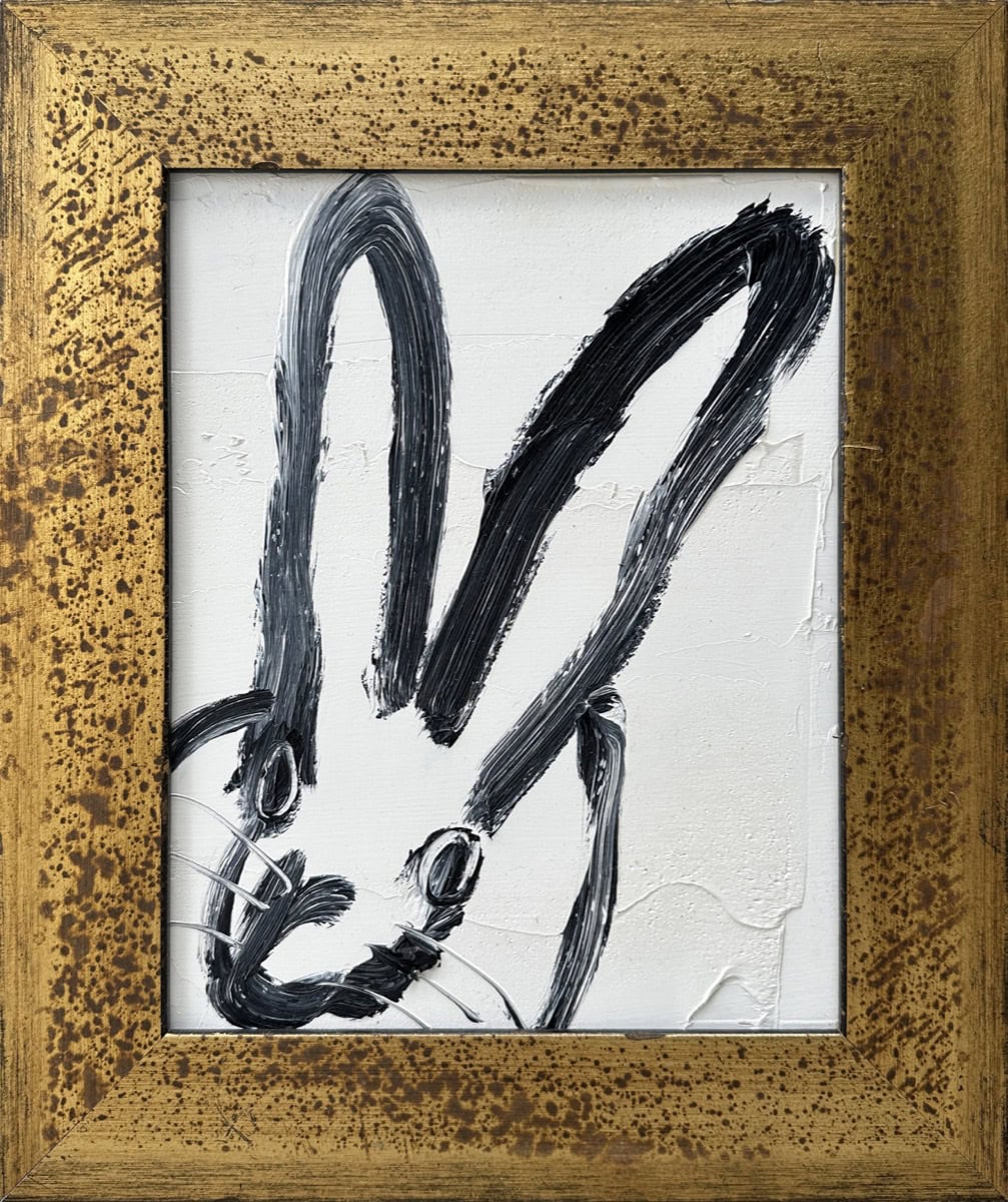 Untitled, oil on wood painting by Hunt Slonem, 10 x 8 in, 2021, in antique frame — Aura Galerías