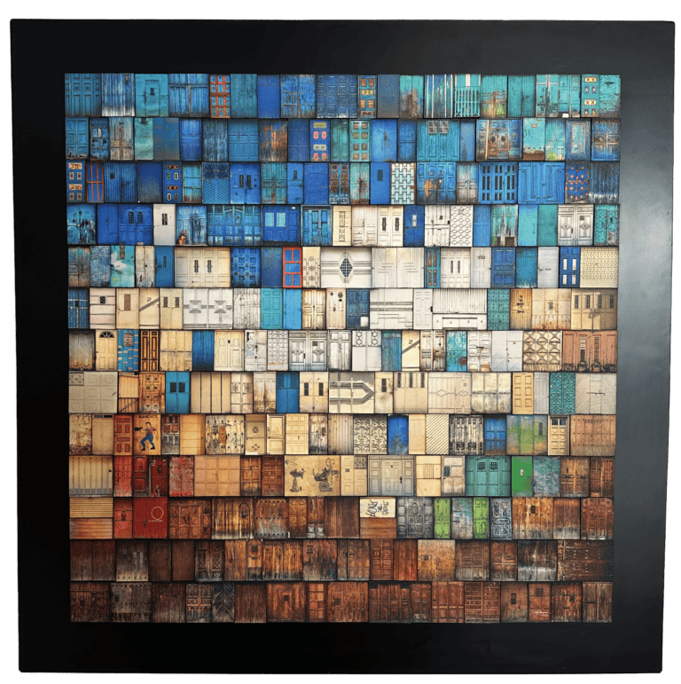 Obra "Lluvia en el Sonora, Fotografía impresa en papel de acuarela, sobre madera, 30 x 30 in, por Alan Benchoam — Aura Galerías" de Alan Benchoam, representada por Aura Galerías
