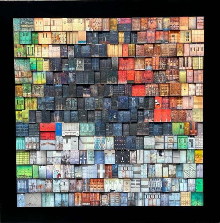 Obra "Las Flores del Extraño, Fotografía impresa en papel de acuarela, sobre madera, 33 x 33 in, por Alan Benchoam — Aura Galerías" de Alan Benchoam, representada por Aura Galerías